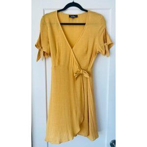 My Philosophy Golden Yellow Wrap Dress - Lulu's